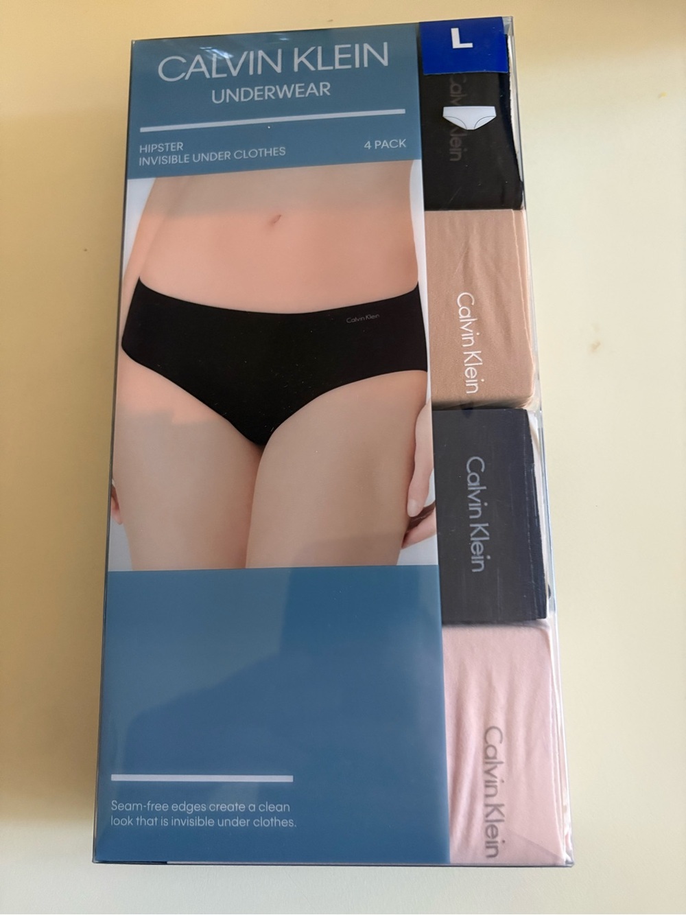 Calvin Klein Hipster Underwear 4-Pack - Navy, Black, Blush, Nude.